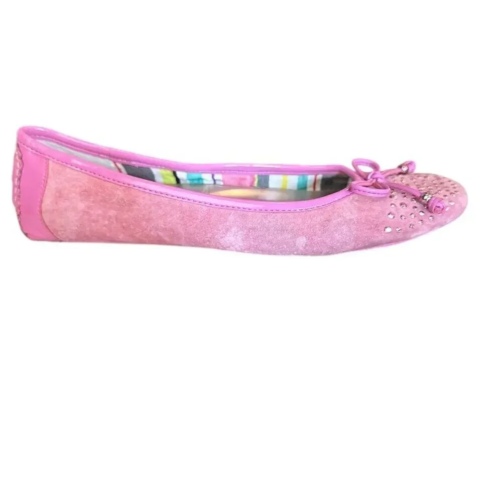 Anne Klein Sport Women's Pink Ballet Flats Size 7.5 Sparkly Bow Casual - Picture 5 of 13